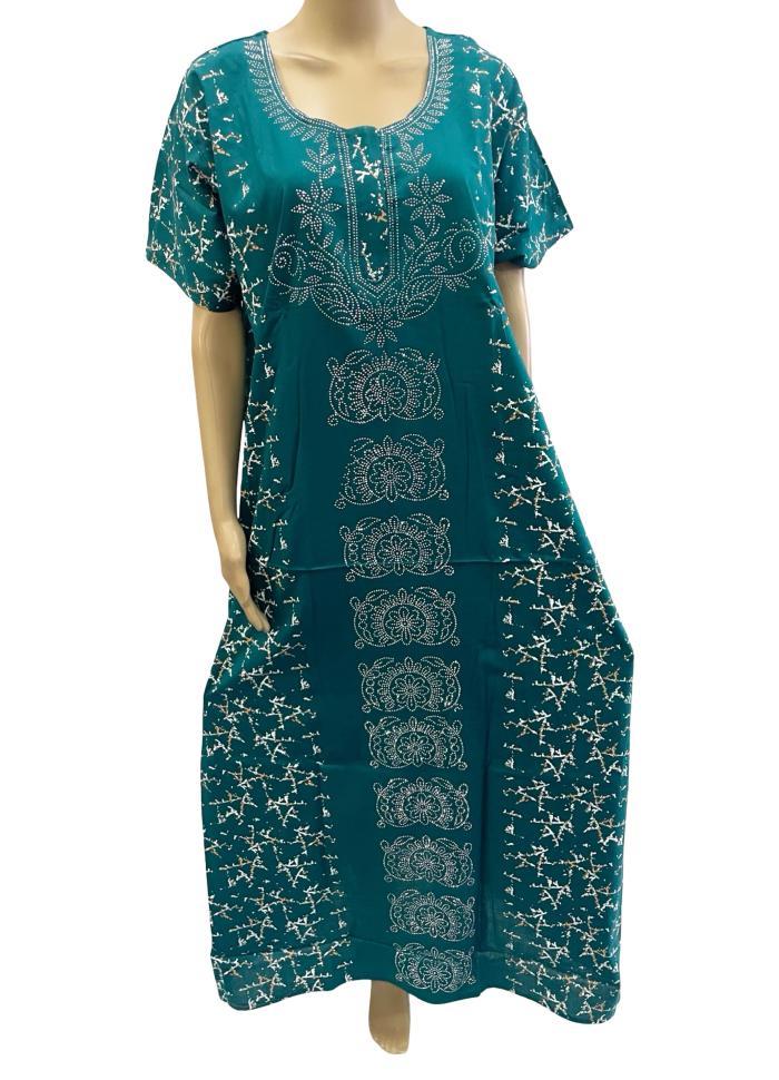 Stone Work Embroidery Nighty