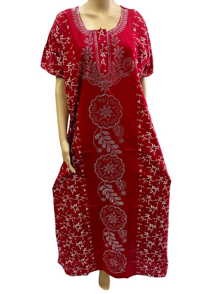 Stone Work Embroidery Nighty