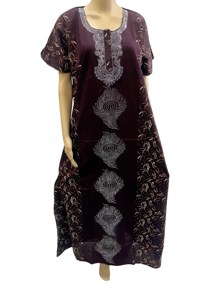 Stone Work Embroidery Nighty