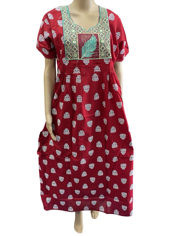Frock Embroidery Nighty
